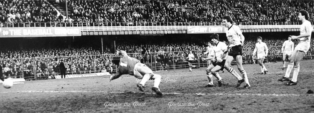 Kevin Wilson scores for the Rams against Chelsea in the F A Cup