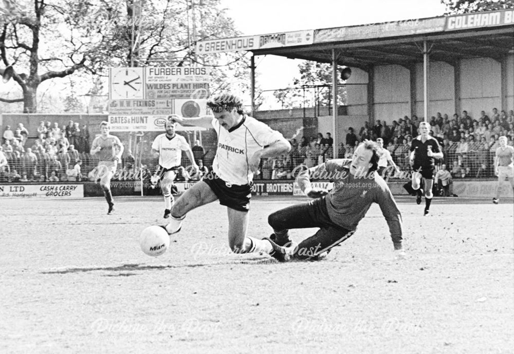 Derby County's Bobby Davison is Fouled in Match Against Shrewsbury Town, 1984