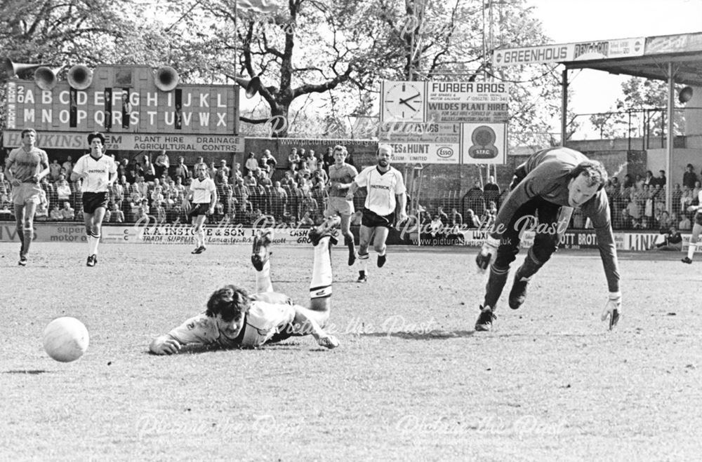 Derby County's Bobby Davison is Fouled in Match Against Shrewsbury Town, 1984