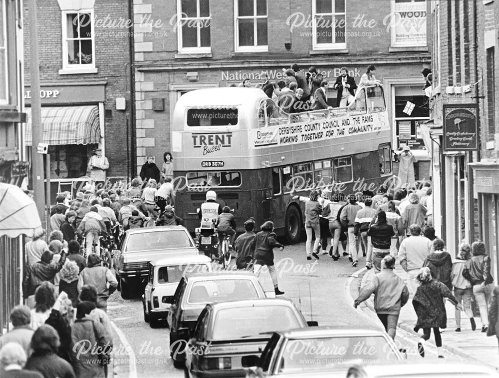 Derby County fans at the victory parade after being crowned 2nd Division Champions