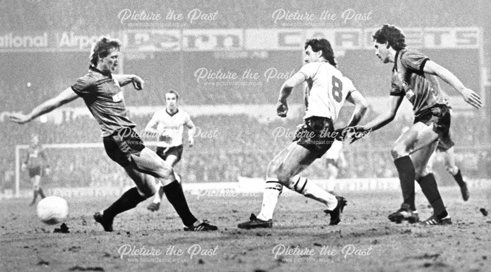 Derby County Striker Bobby Davison shoots against Plymouth Argyle