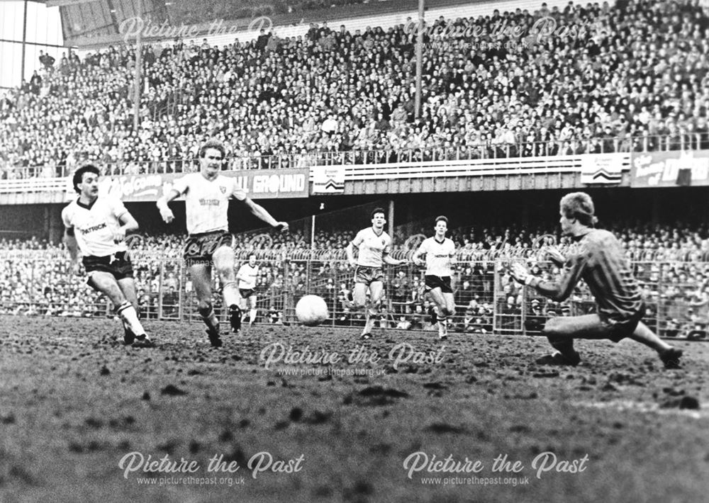 Derby County Striker Bobby Davison scores the Rams 2nd goal against Norwich City