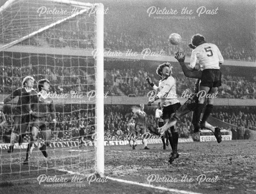 Derby County Defender Roy McFarland Scores Against Chelsea, London, 1979