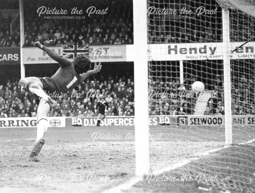 Steve Powell of Derby County Scores Against Southampton, 1979