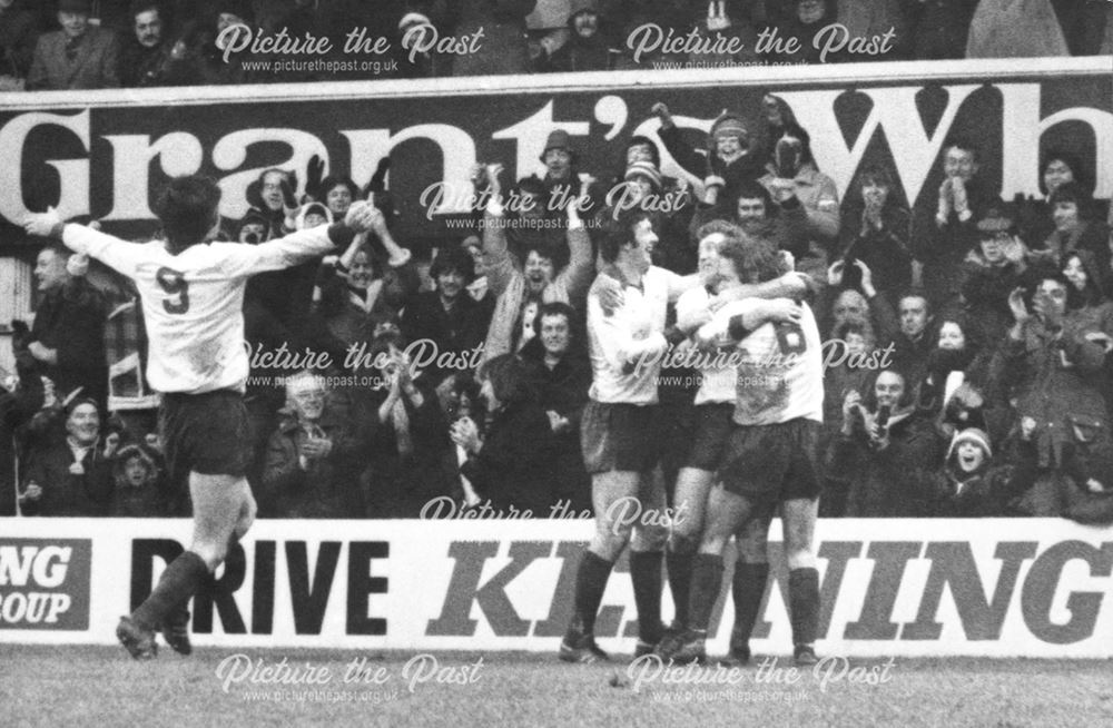 Steve Buckley celebrates after scoring.