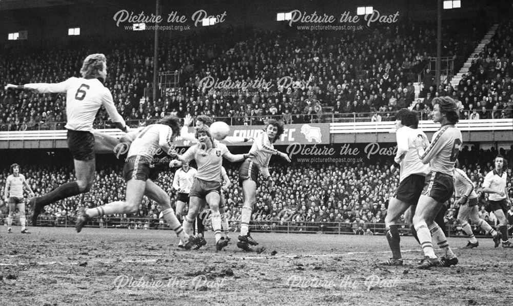 Derby County defender Steve Wicks shoots at goal