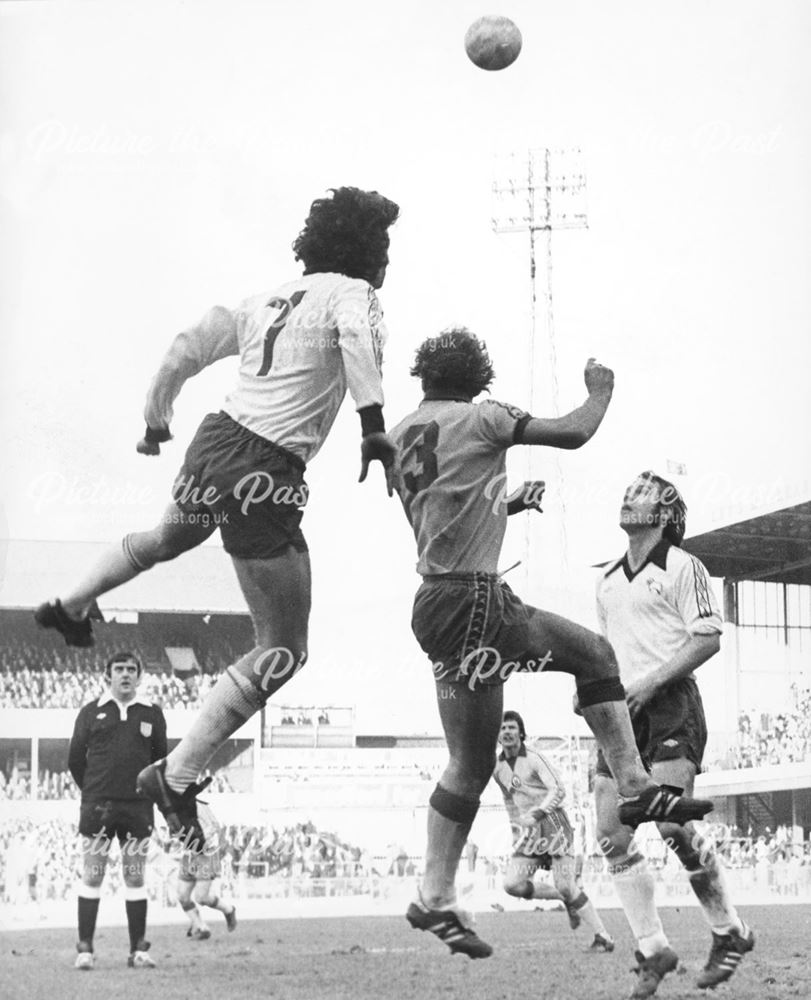 Derby County's Terry Curran and Steve Powell