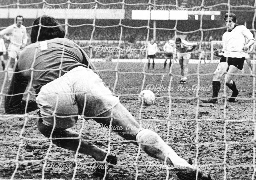 Gerry Daly scores a penalty for Derby County