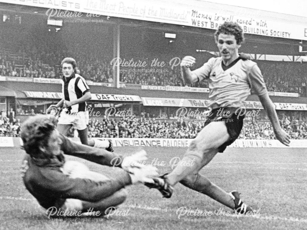 Derby County's Aiden McCaffery at West Bromwich Albion, 1979