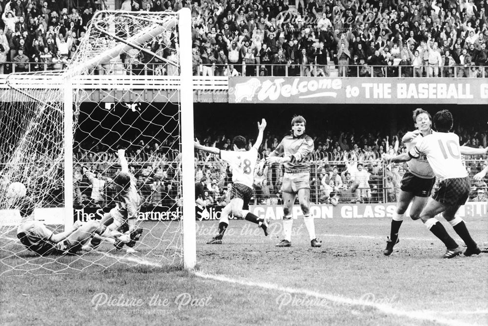 Gary Micklewhite celebrates a goal