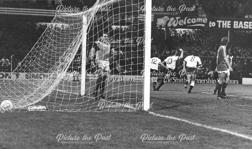 Derby County celebrate a goal