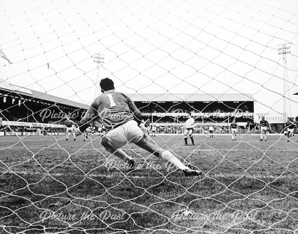 Nigel Callaghan scores a penalty for Derby County Against Charlton Athletic, Derby, 1988