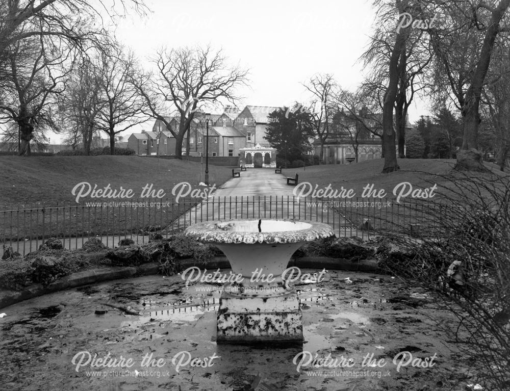 The base of Handyside's fountain prior to restoration, Arboretum, Derby