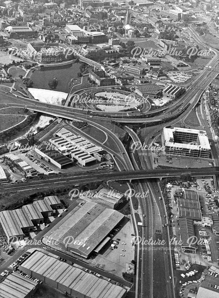 Aerial view of the Inner Ring Road and City Centre