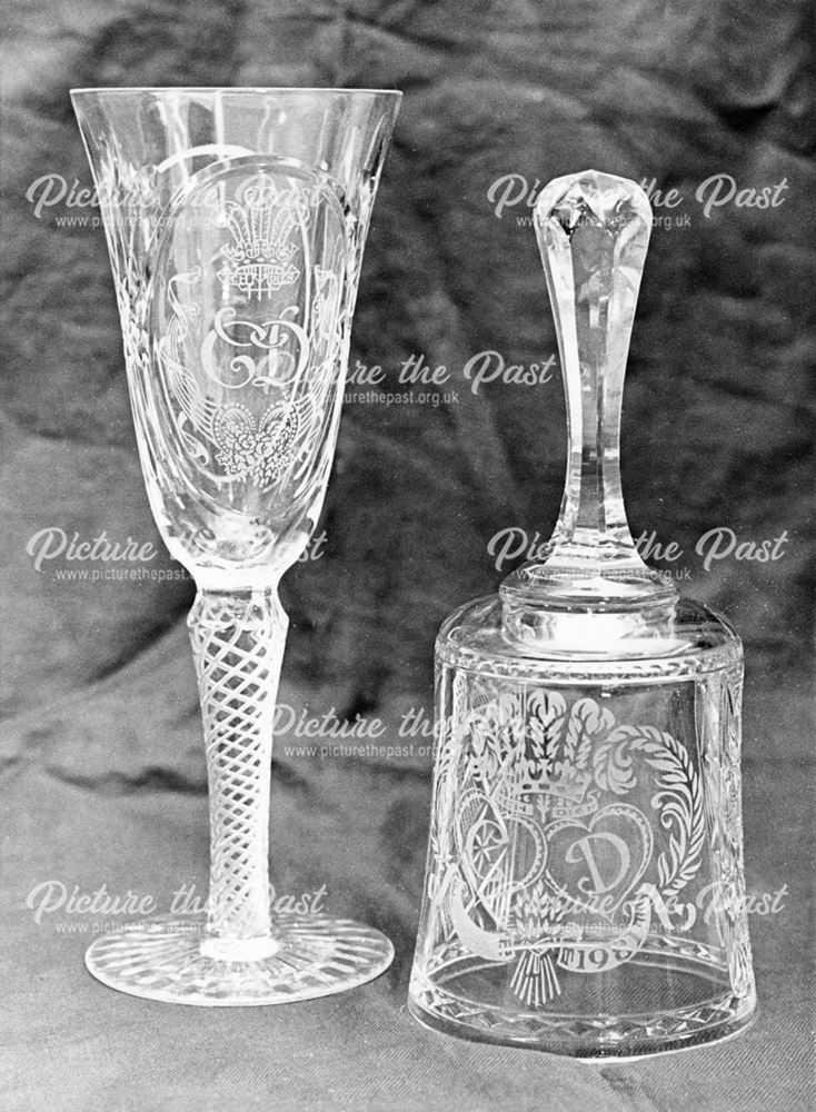 Webb Corbett lead crystal glass and bell