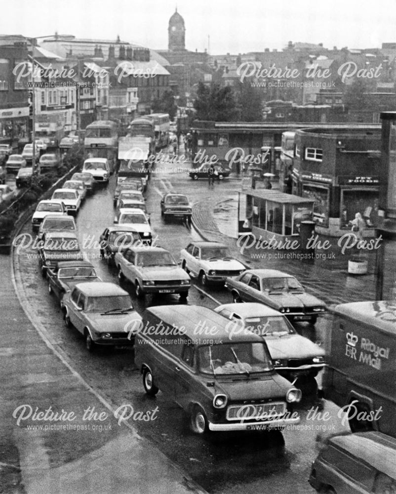 Traffic congestion on the Morledge, beside Derby Bus Station