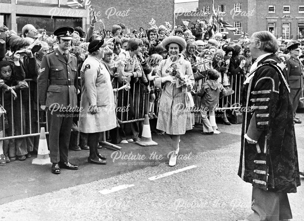 HRH Queen Elizabeth, visits Derby during her Silver Jubilee