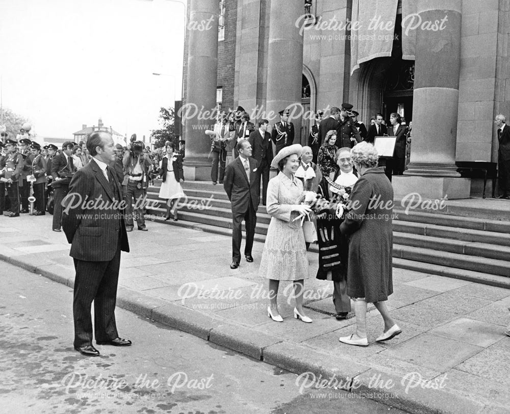 HRH Queen Elizabeth and Prince Philip, visit Derby during her Silver Jubilee