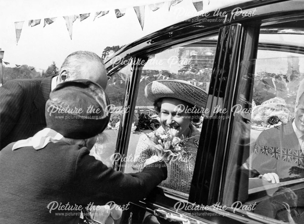 HRH Queen Elizabeth and Prince Philip, visit Derby during her Silver Jubilee