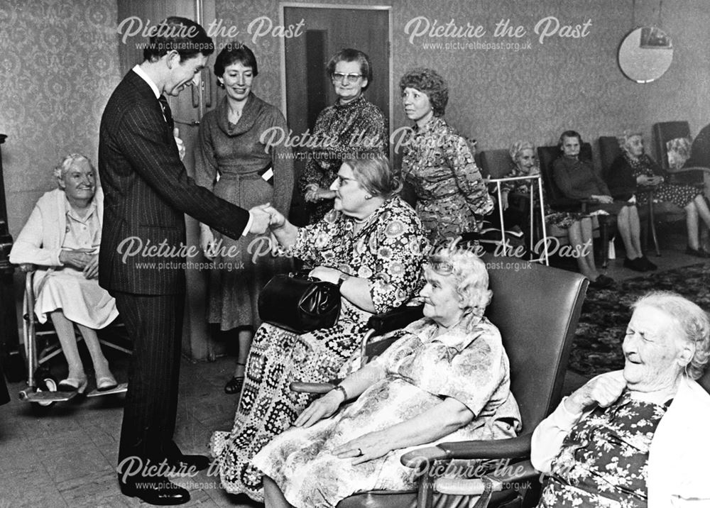 Prince Charles meets Mrs Enid Birchinall and other residents at Warwick House