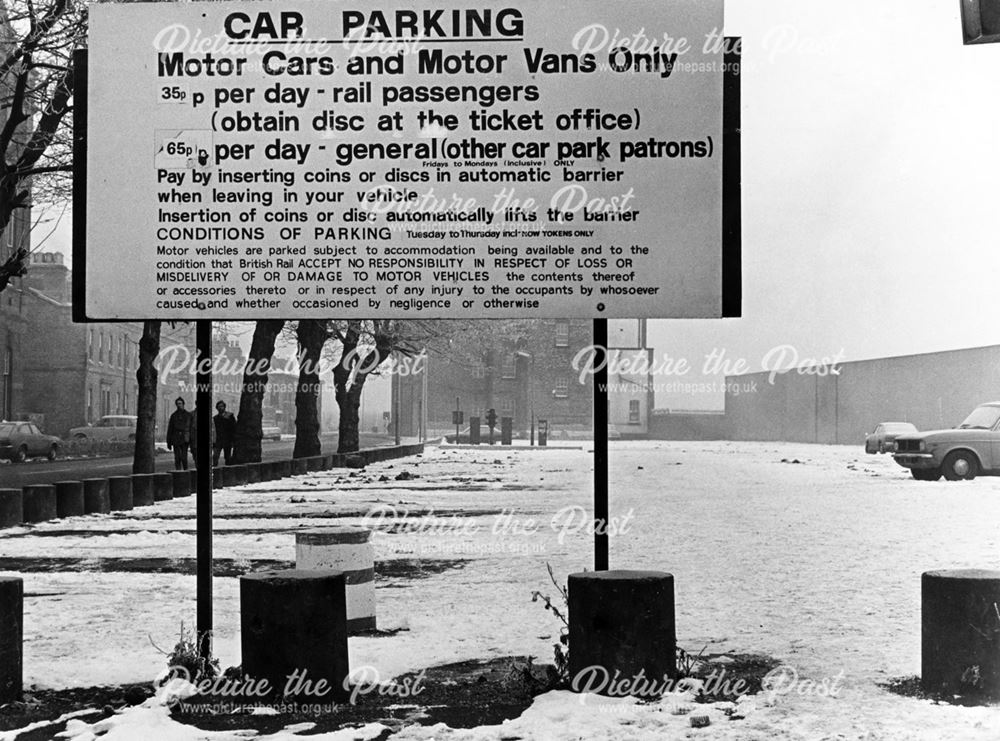 Derby Midland Station car park - empty during the rail strike