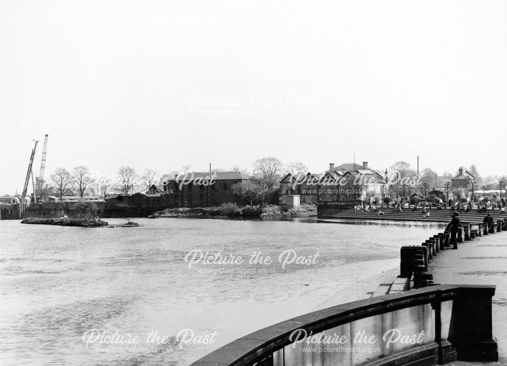 Riverside Garden steps and River Derwent