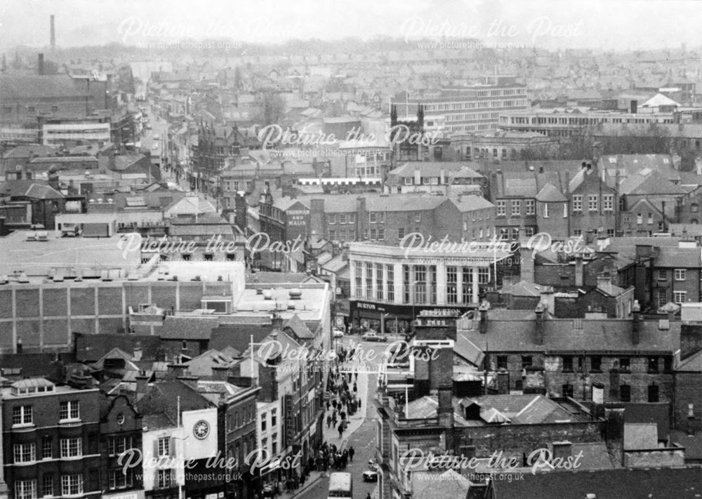 Cornmarket looking south from the Cathedral tower