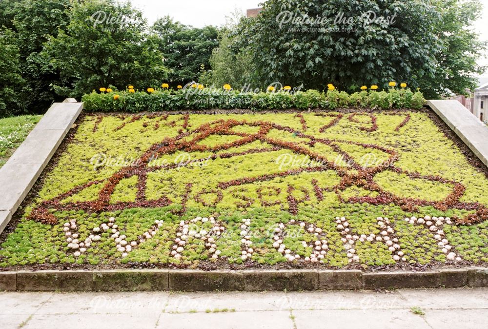 Commemorative floral display for the bi-centenary of Joseph Wright of Derby's death