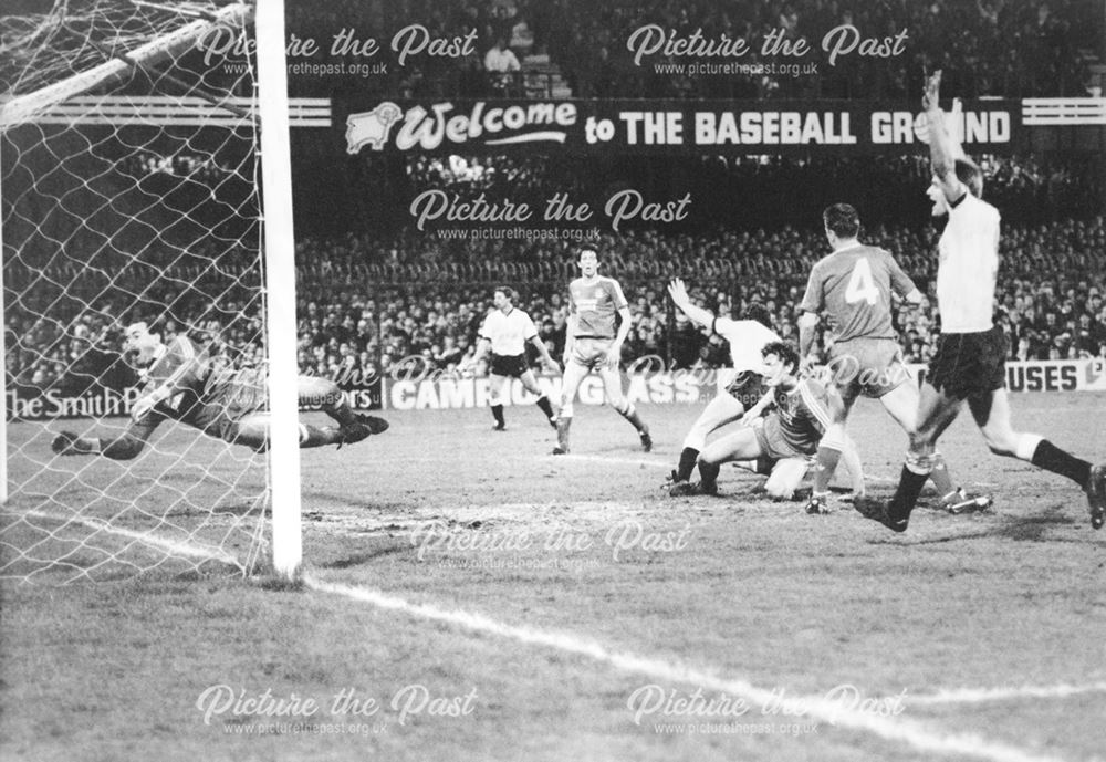 Forsythe and Gee celebrate a Derby County goal