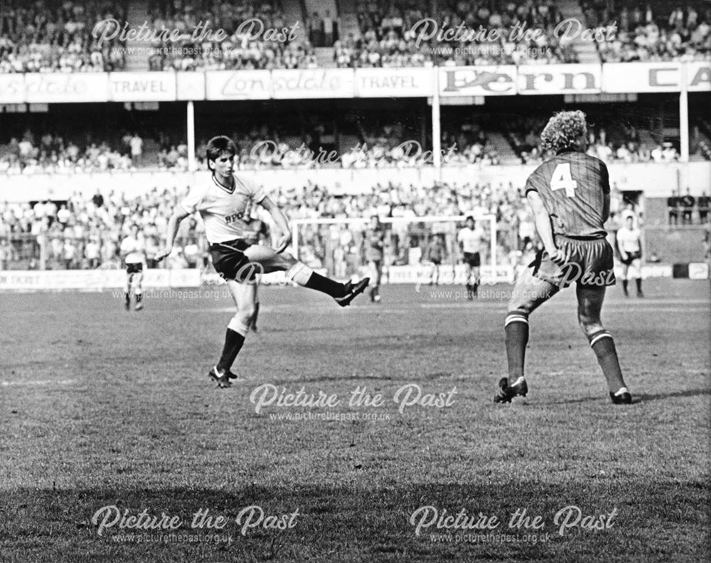 Derby County's Nigel Callaghan scores