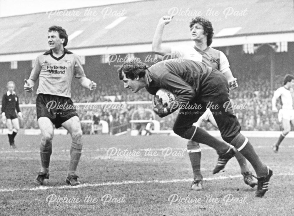 Derby County defender Roy McFarland at Blackburn Rovers, 1981