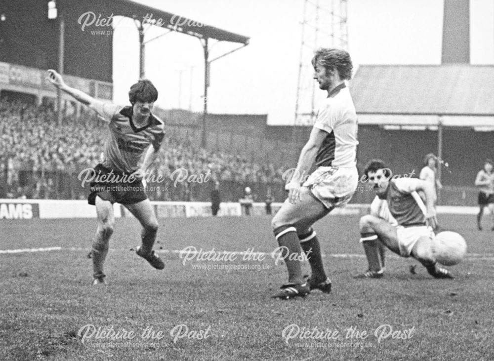 Derby County striker Kevin Wilson at Blackburn Rovers, 1981