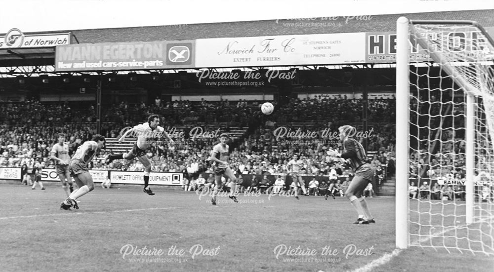 Derby County striker Bobby Davison Scores against Norwich City, 1987