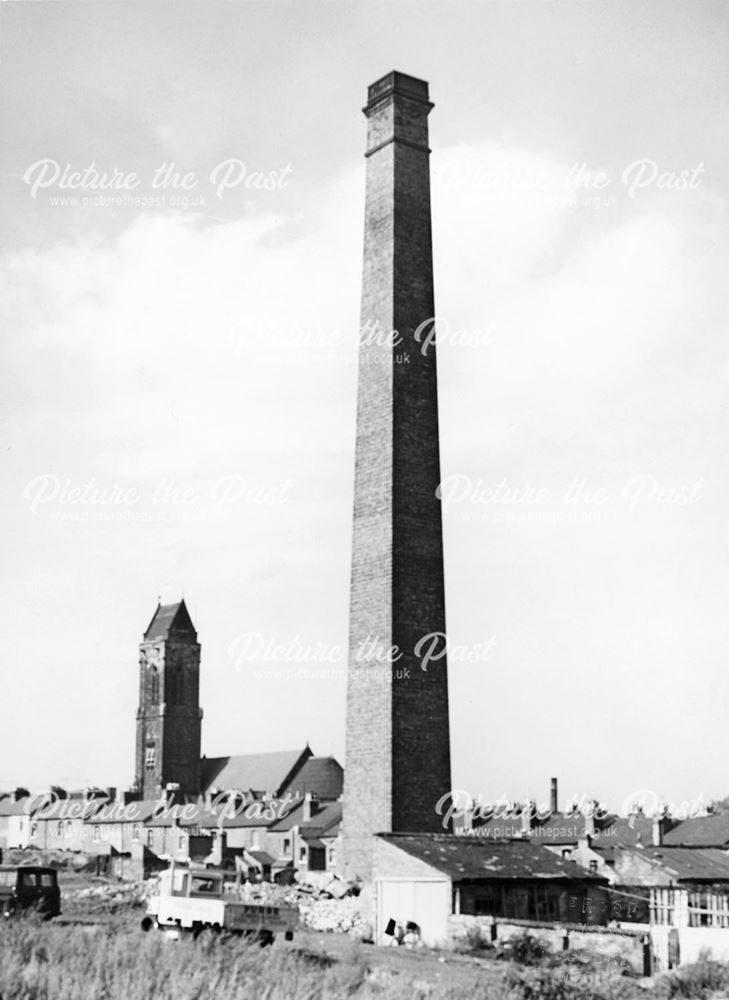 Stockbrook Street brickyard chimney prior to demolition