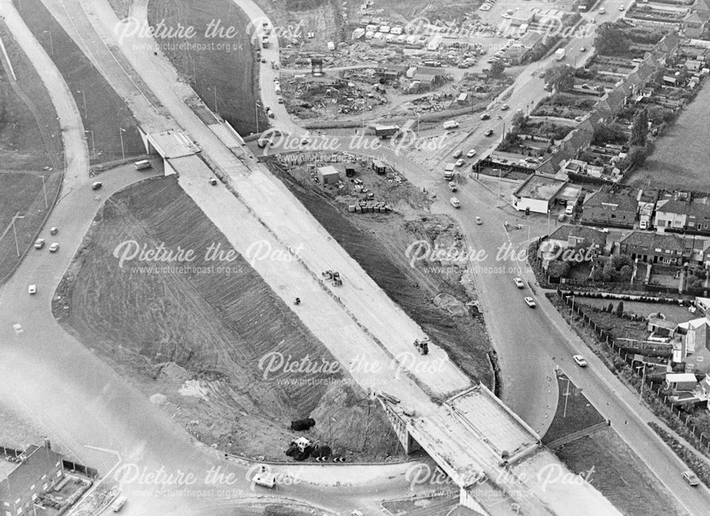 Aerial view of the Derby Road - A52 junction under construction, Spondon