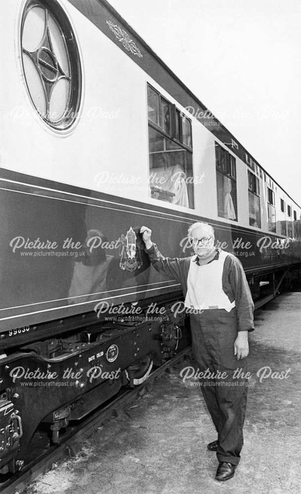 'Perseus' wagon - part of an 'Orient Express' Pullman train during a refit at Derby