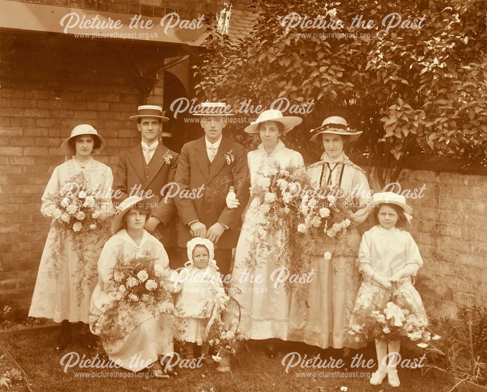Wedding group -Mabel Lambert and Thomas H Smith (during World War 1)