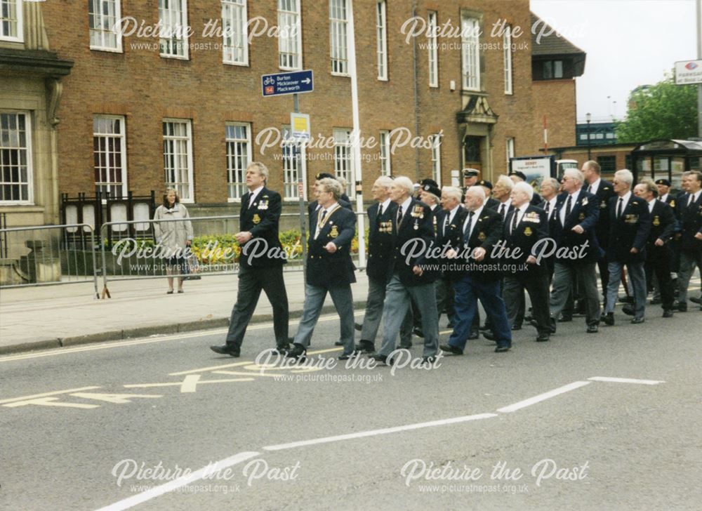 Royal Navy Veterans march past the Council House
