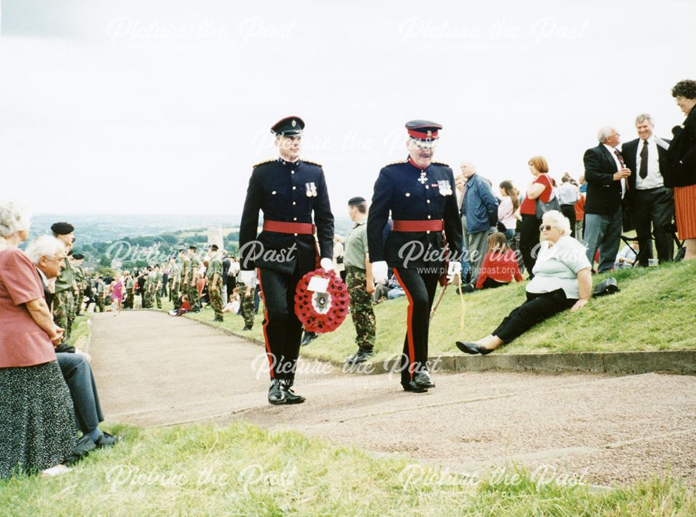 Annual Pilgrimage by Worcester and Sherwood Foresters to their war memorial at Crich Stand.