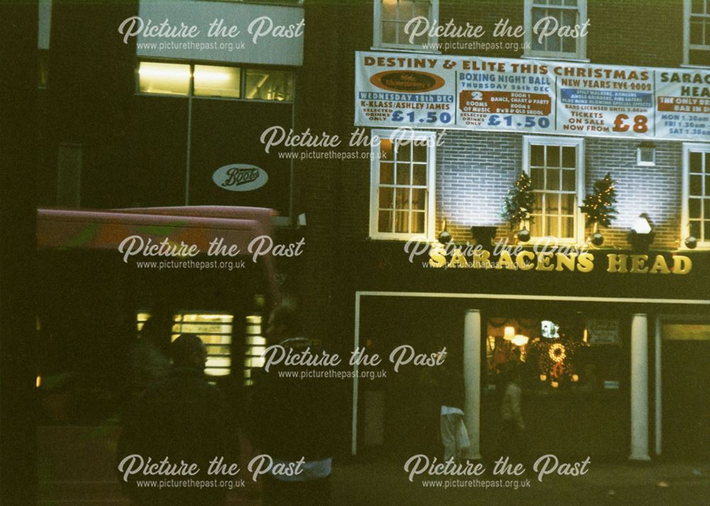 Pre-Christmas shoppers outside The Saracen's Head