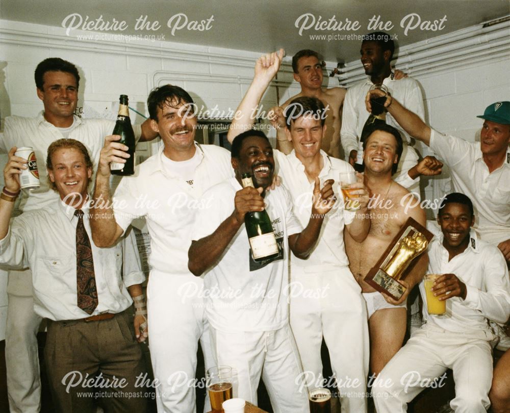 Derbyshire County Cricket Club - celebrations after winning the Sunday League V Essex