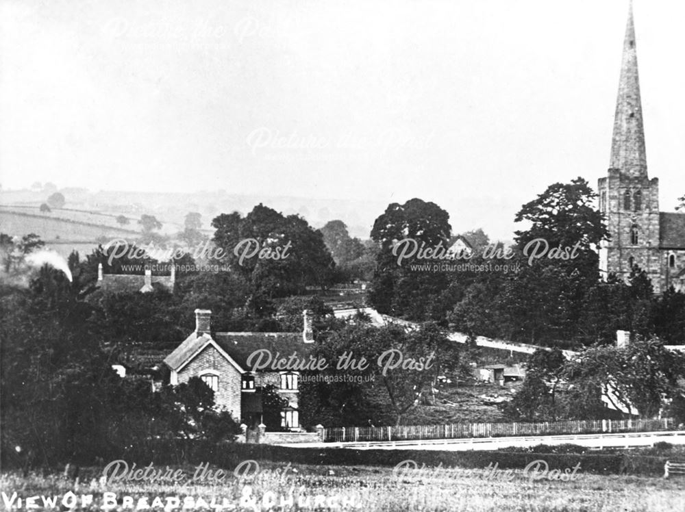 Breadsall Village from Church Lane, Breadsall, c 1925