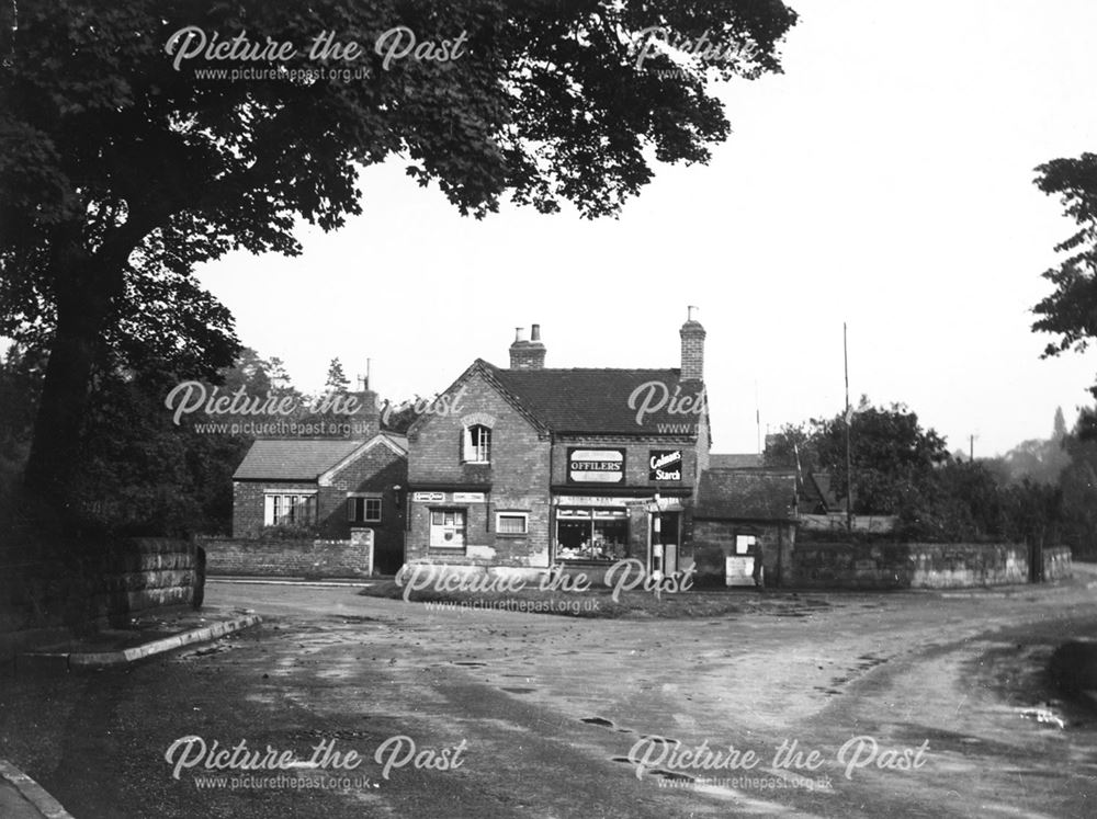 Kent's Shop on Rectory Lane and Brookside Jucnction, Breadsall, c 1935