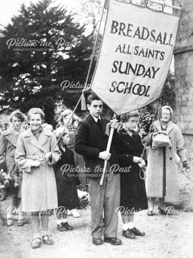 Harvest Festival, All Saints Sunday School, Moor Road, Breadsall, 1950