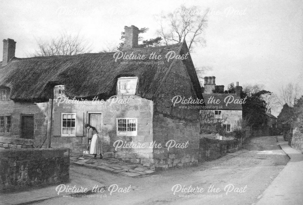 Thatched Cottage on site of Church Hall, King Street, Duffield, c 1900s