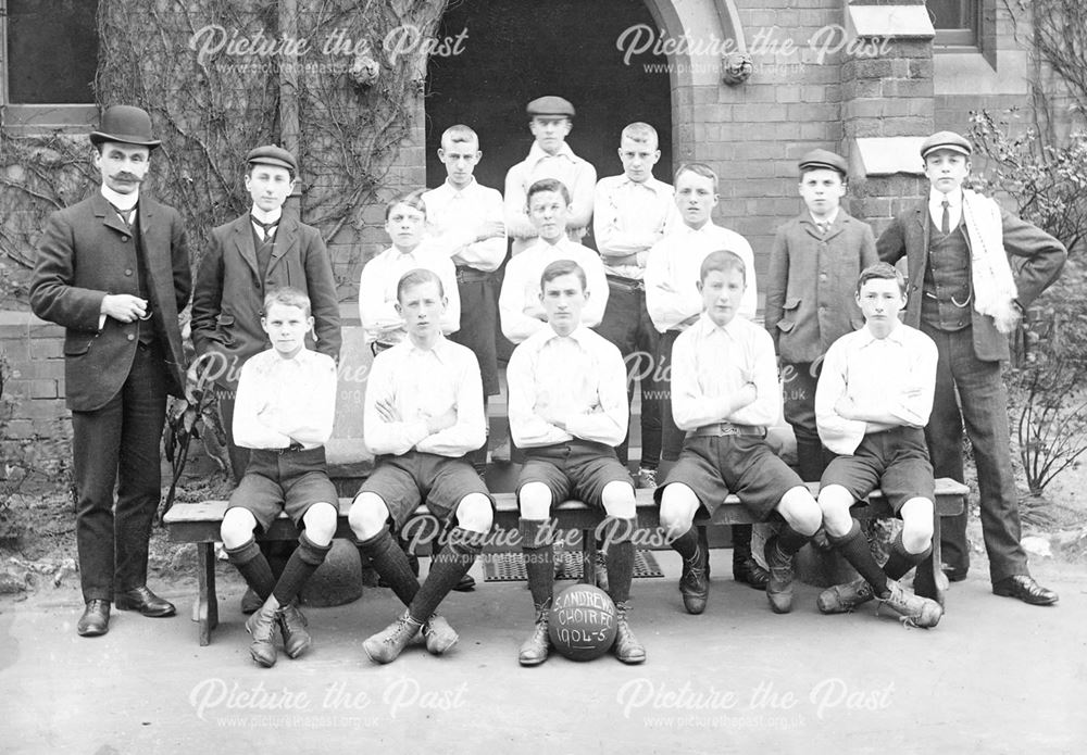 St Andrew's Church Choir Football Team, London Road, Derby, c 1904-5