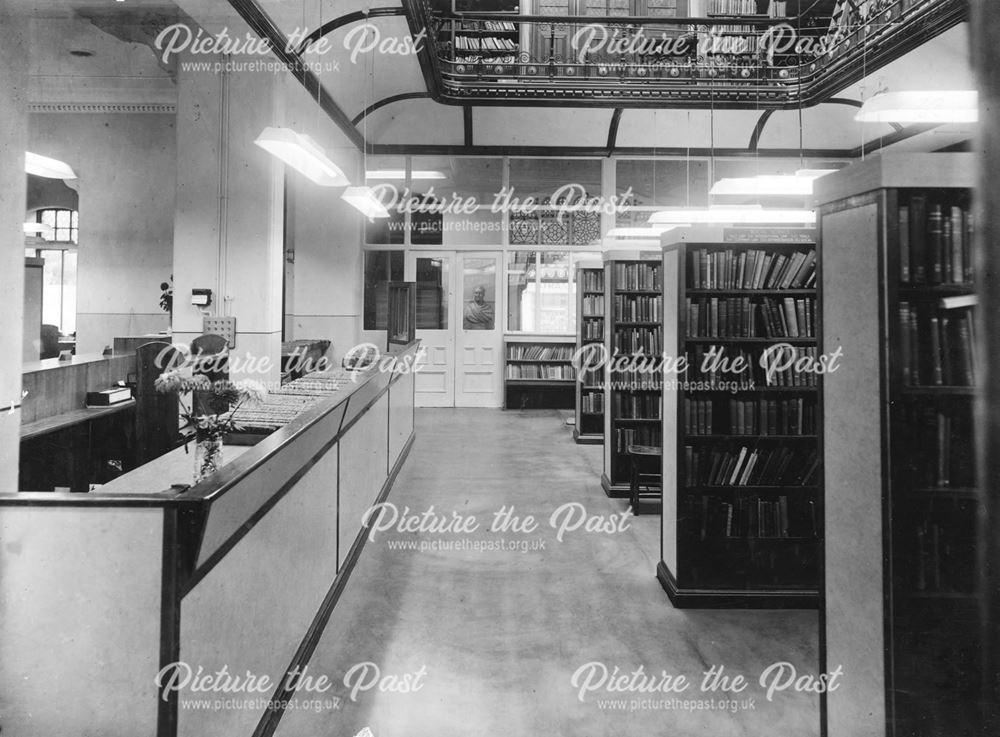 Issues Counter, Derby Central Library, Wardwick, Derby, c 1954