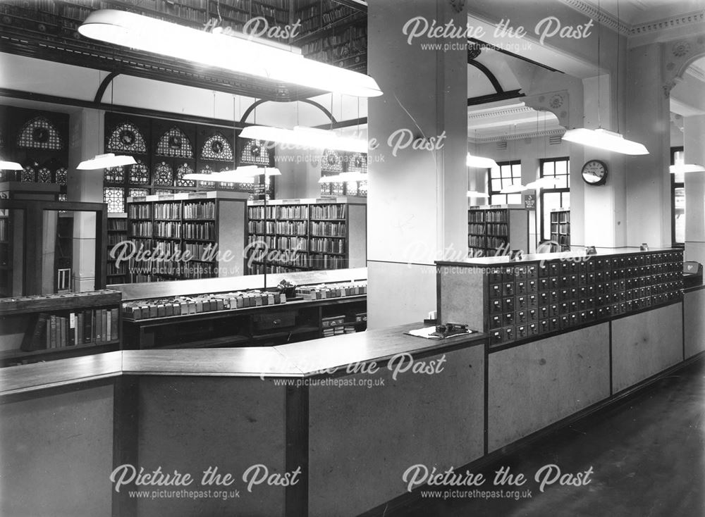 Issues Counter, Derby Central Library, Wardwick, Derby, c 1954