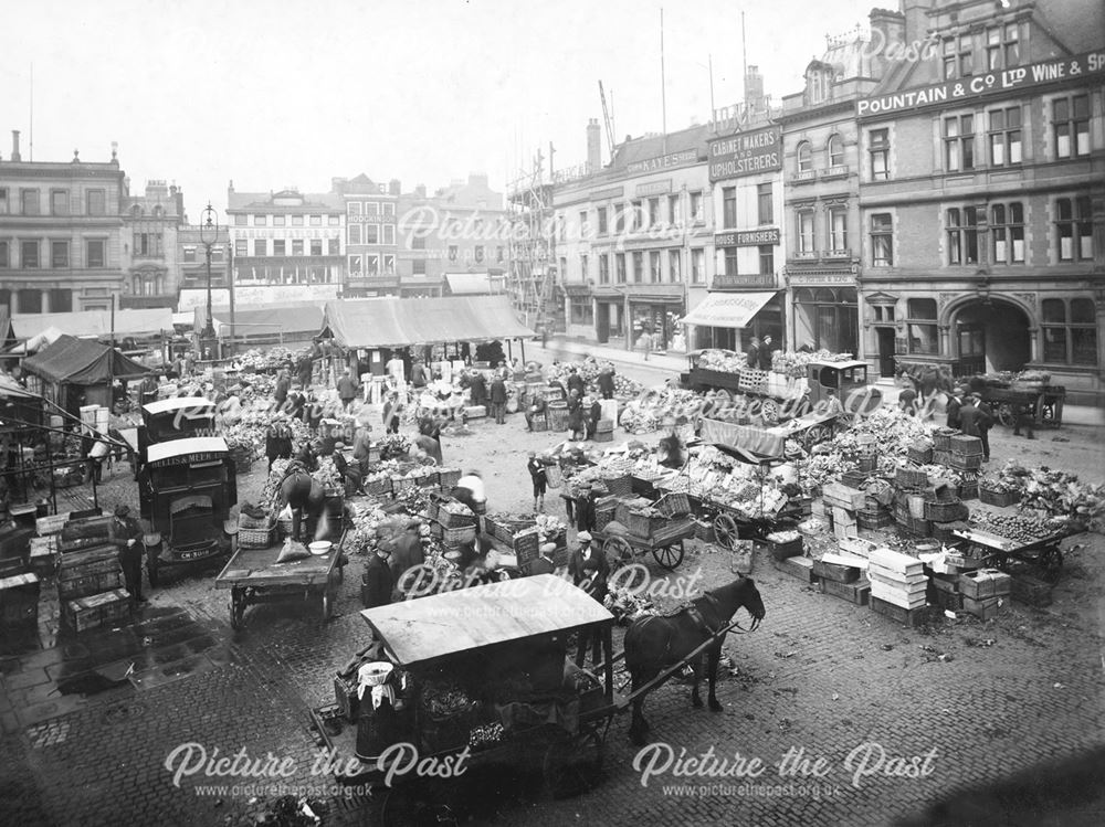 Wholesale Market, Market Place from Corpotation Street, Derby, 1925