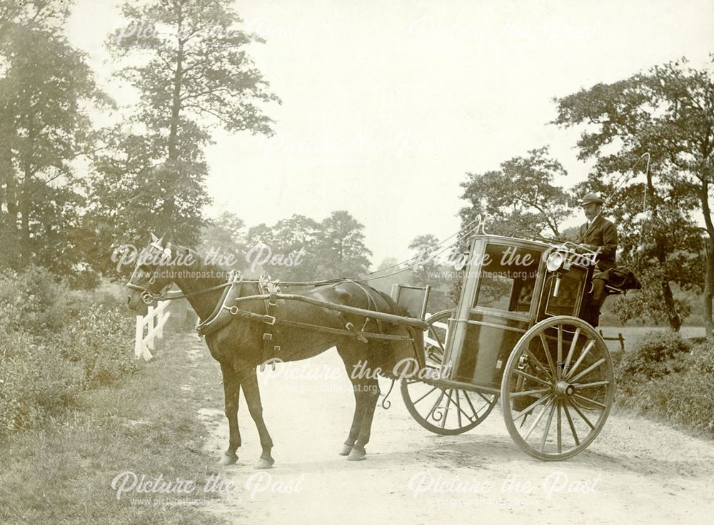 Hansom Cab, Markeaton Lane, Markeaton, Derby, c 1900